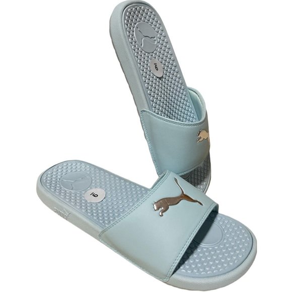 🌹Women’s Slides Size 9 PUMA Cool Cat Style: 371016 17 Blue Glow Silver - Picture 8 of 11